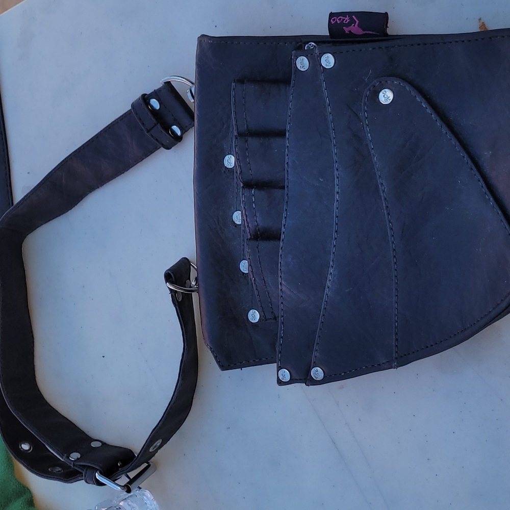 Black leather bag